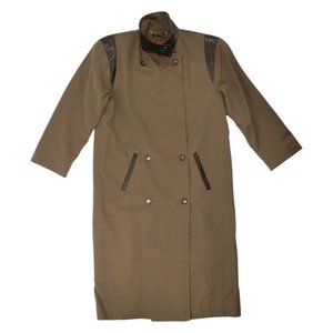 Jules Miller New York Vintage Wool & Leather Trench Coat